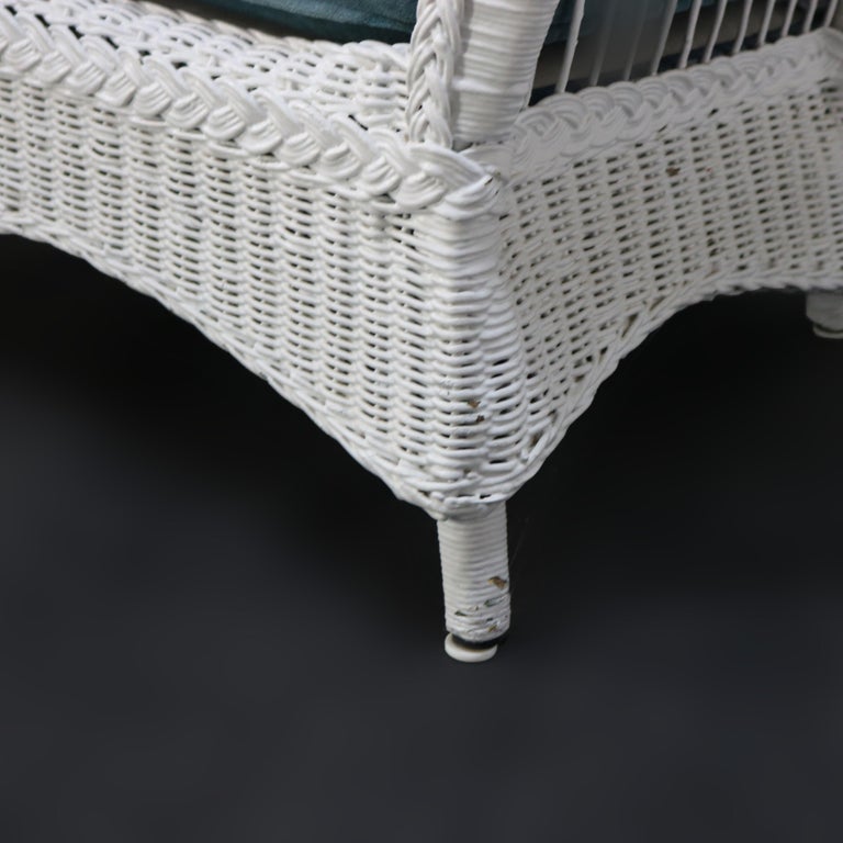 Three Heywood-Wakefield Bar Harbor Style Wicker Chairs C1920