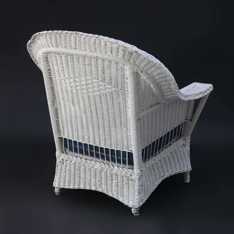 Three Heywood-Wakefield Bar Harbor Style Wicker Chairs C1920