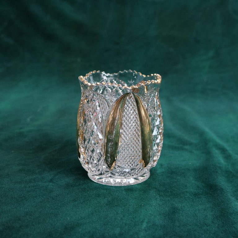 Ten Piece Antique Gold Flashed Pressed Glass Dinner Set C1930