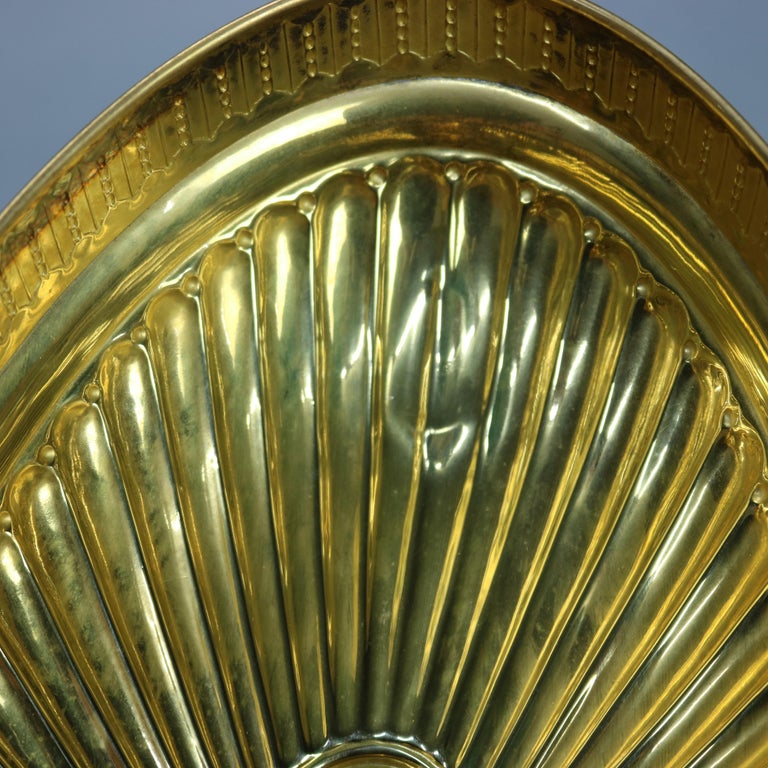 Antique Neoclassical Silver Plate Gold Washed & Crystal Glass Center Bowl, c1900