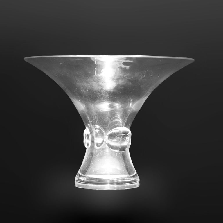 Antique Steuben MCM Art Glass Trumpet Vase Signed C1930