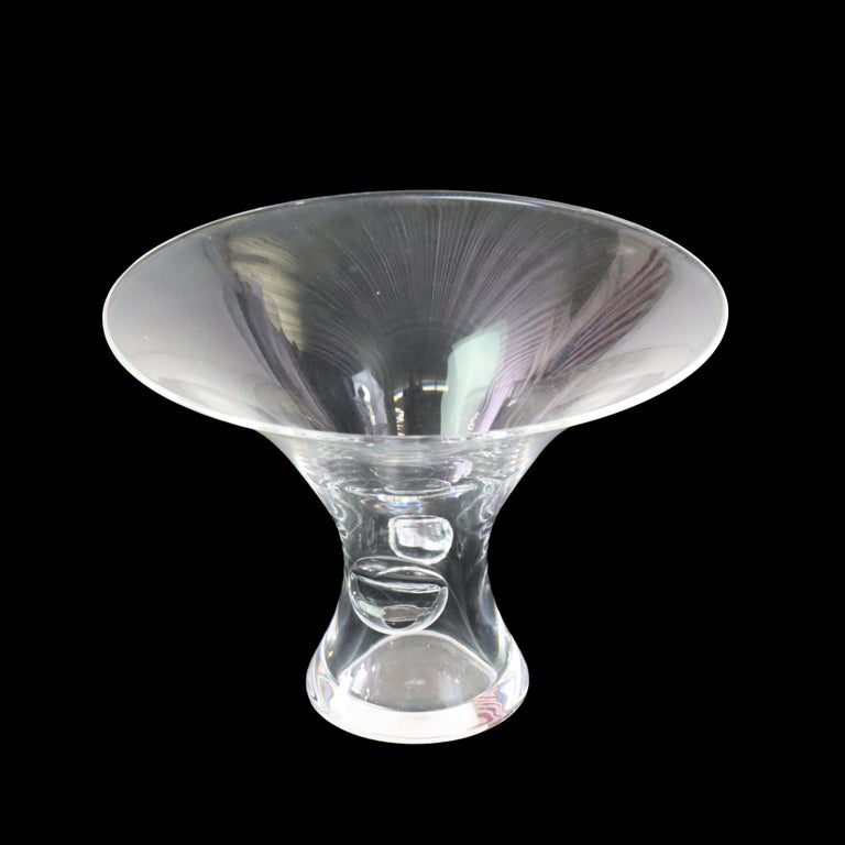 Antique Steuben MCM Art Glass Trumpet Vase Signed C1930