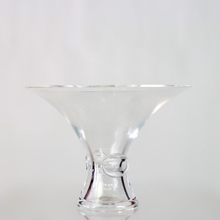 Antique Steuben MCM Art Glass Trumpet Vase Signed C1930