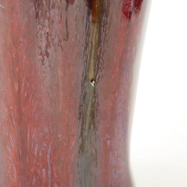 Antique Chinese 19" Tall Flambé Pottery Floor Vase C1910