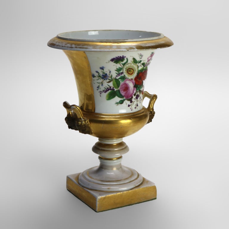 Pair of Antique Old Paris Porcelain Portrait Urns C1870