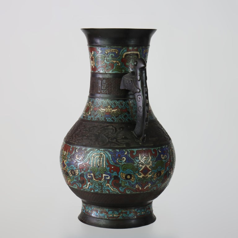Antique Chinese Enameled Floor Vase C1890
