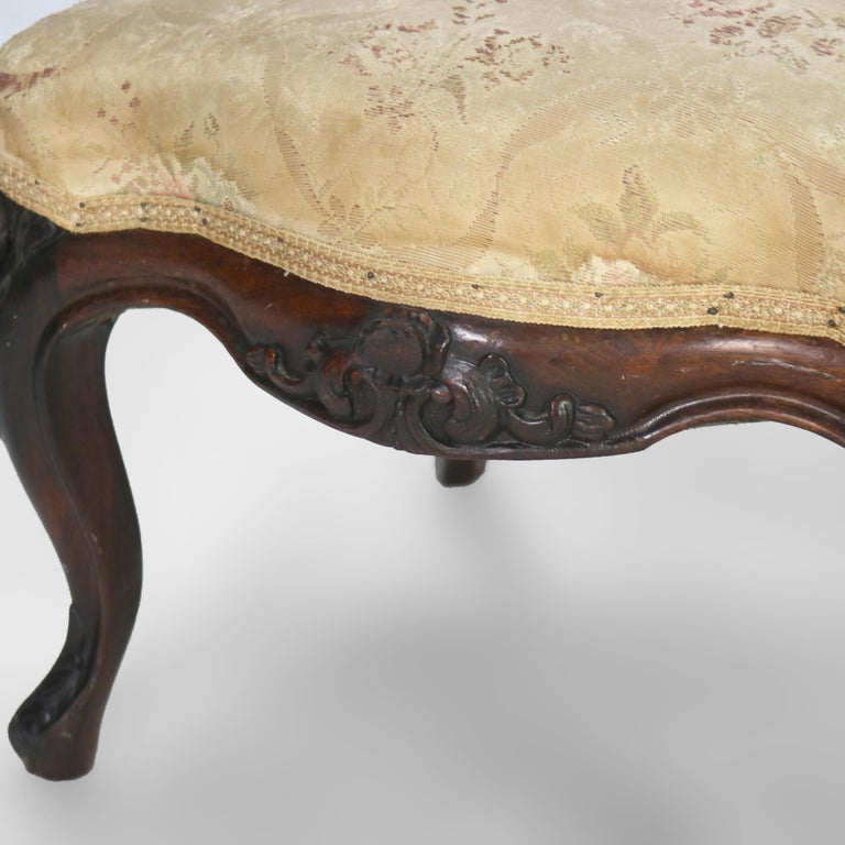 Antique JH Belter Victorian Rocco Carved Rosewood Slipper Chair c1870