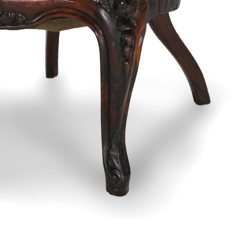 Antique JH Belter Victorian Rocco Carved Rosewood Slipper Chair c1870