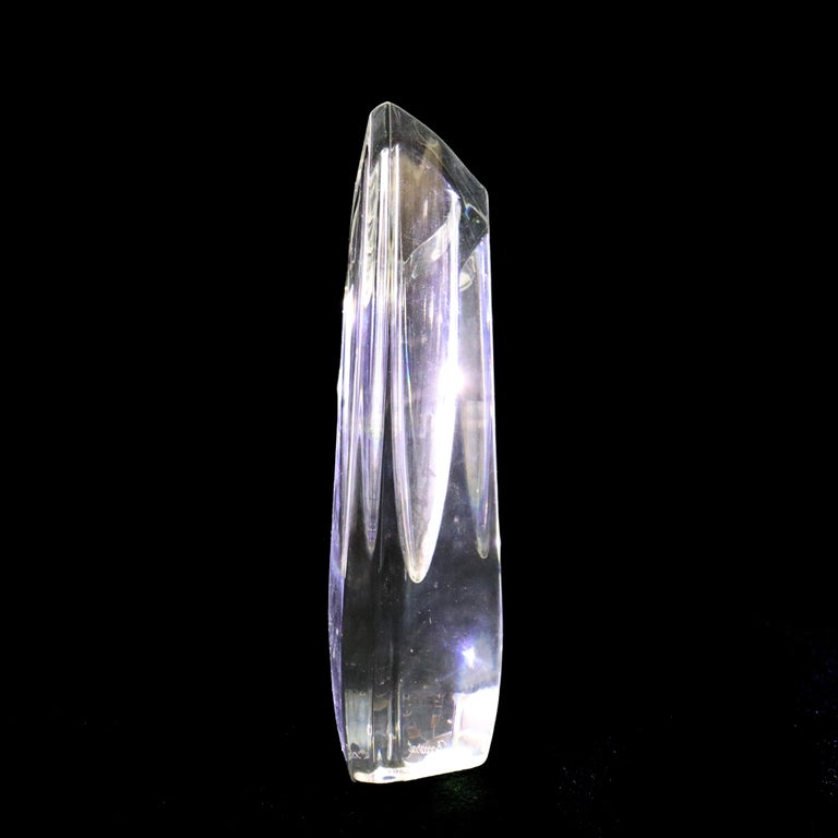 Antique French Baccarat MCM Art Glass Bud Vase Signed C1930