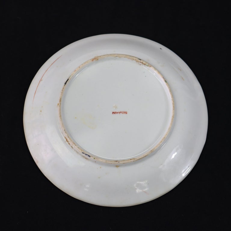Three Pieces Antique Japanese Nippon Plates Signed C1930