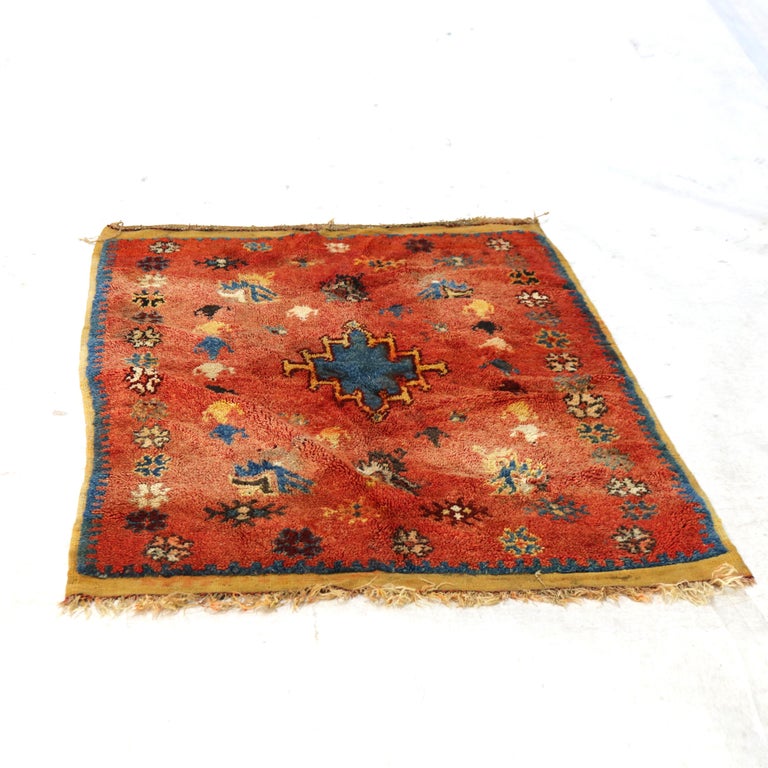 Antique Turkish Oushak Oriental Wool Rug with Stylized Design C1900
