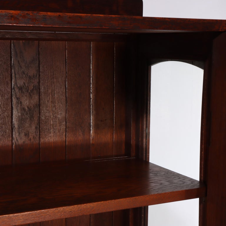 Antique Stickley Harvey Ellis School Arts & Craft Oak Single-Door China Cabinet