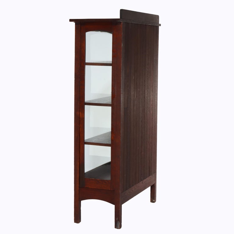Antique Stickley Harvey Ellis School Arts & Craft Oak Single-Door China Cabinet