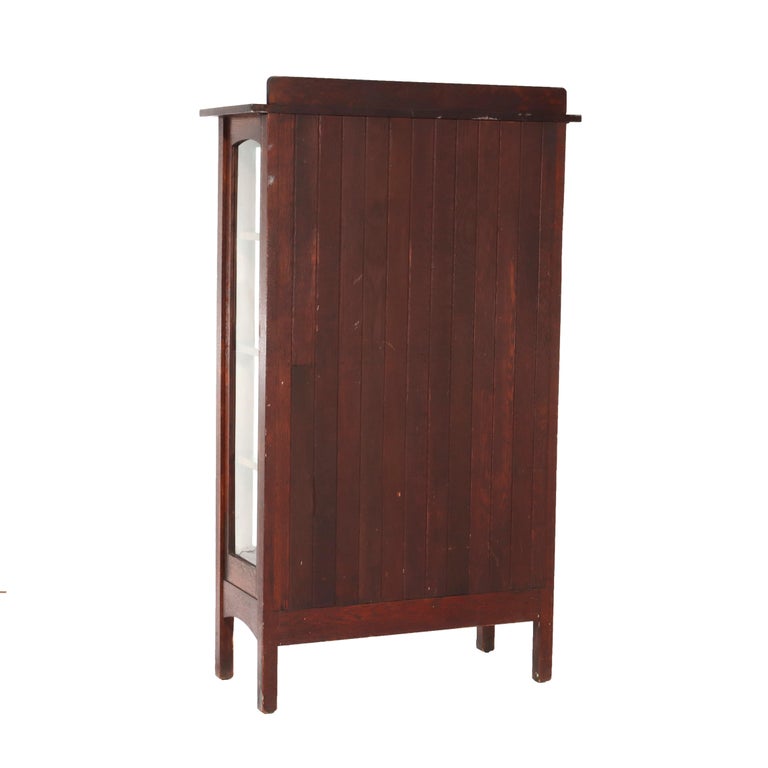 Antique Stickley Harvey Ellis School Arts & Craft Oak Single-Door China Cabinet