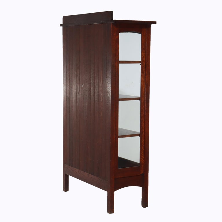 Antique Stickley Harvey Ellis School Arts & Craft Oak Single-Door China Cabinet