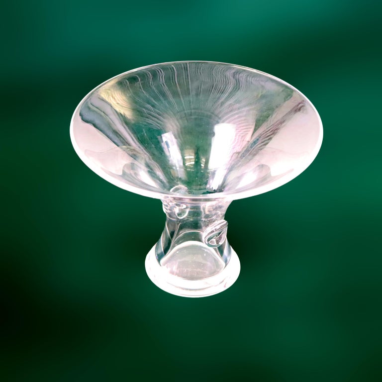 Antique Steuben MCM Art Glass Fluted Vessel Signed C1930