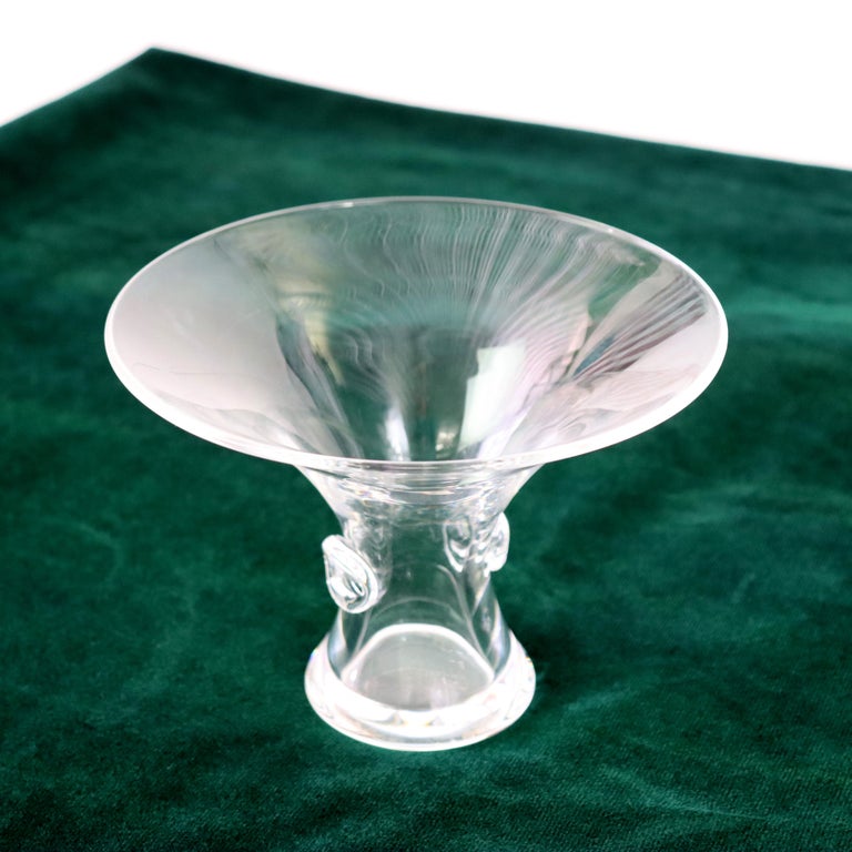 Antique Steuben MCM Art Glass Fluted Vessel Signed C1930