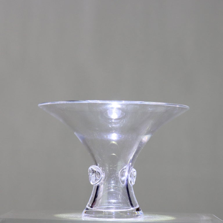 Antique Steuben MCM Art Glass Fluted Vessel Signed C1930