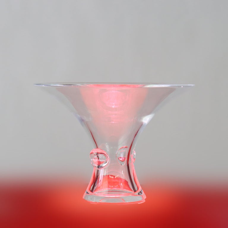 Antique Steuben MCM Art Glass Fluted Vessel Signed C1930