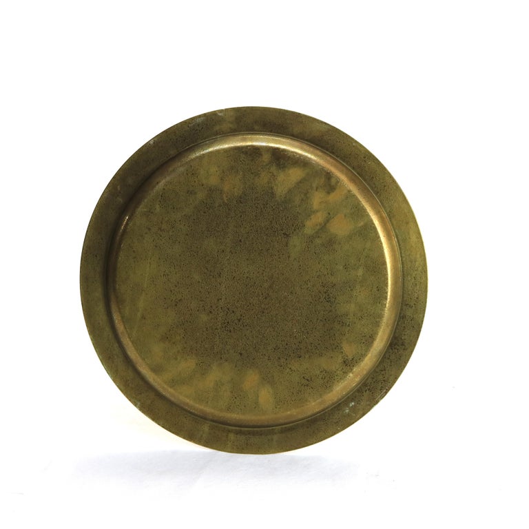 14” Tiffany Studios Dore’ Bronze Charger Signed C1920
