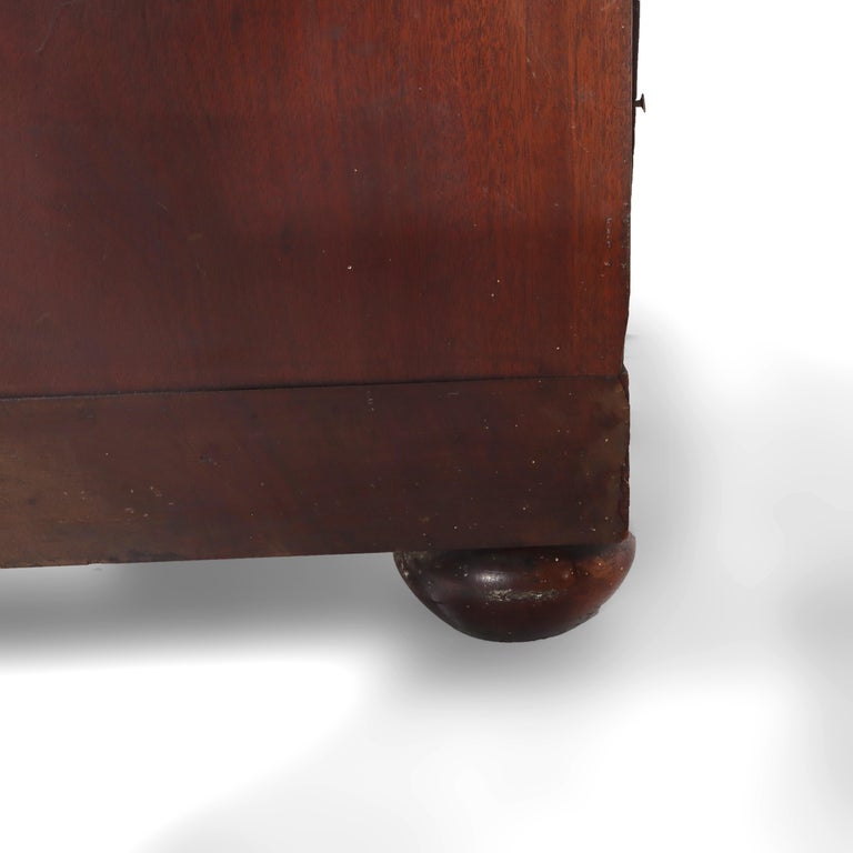 Antique Boston Federal Mahogany Two-Door Four-Drawer Linen Press c1850
