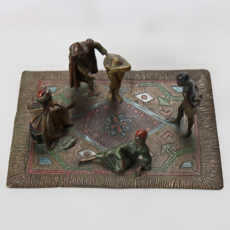 Antique Franz Bergman Cold Painted Bronze Figural Group Unsigned C1910