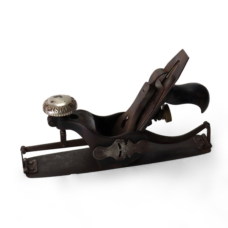 Antique Stanley No. 113 Circular Wood Plane With Flexible Sole Signed 19thC