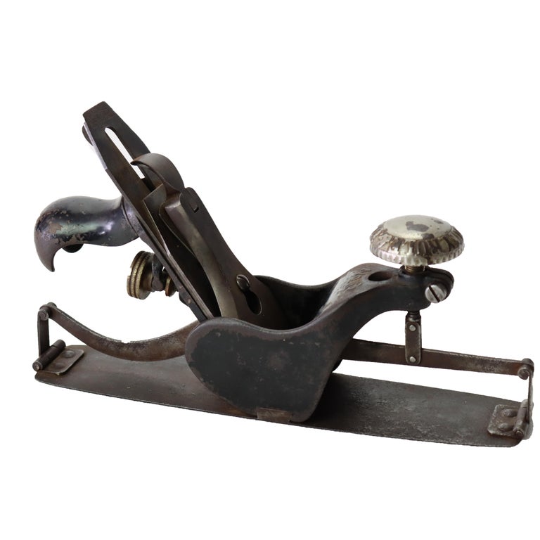 Antique Stanley No. 113 Circular Wood Plane With Flexible Sole Signed 19thC
