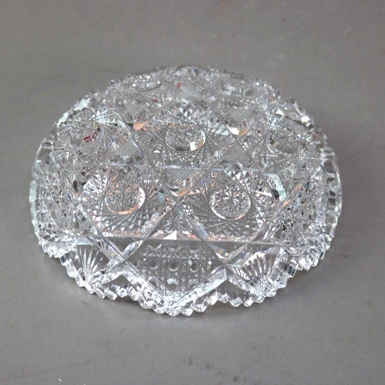 Three Antique Hawkes School Brilliant Cut Glass Bowls C1890