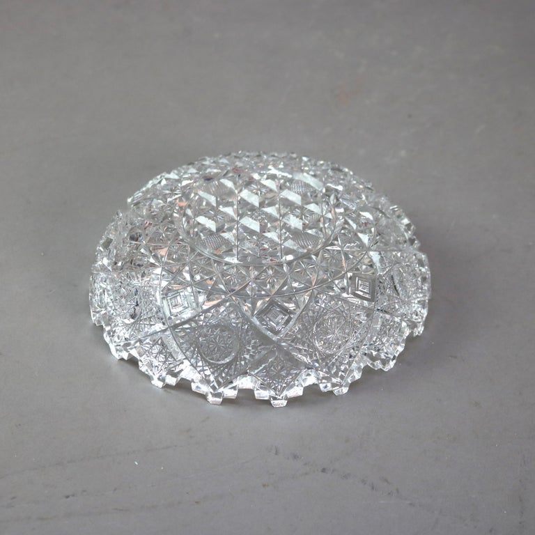 Three Antique Hawkes School Brilliant Cut Glass Bowls C1890