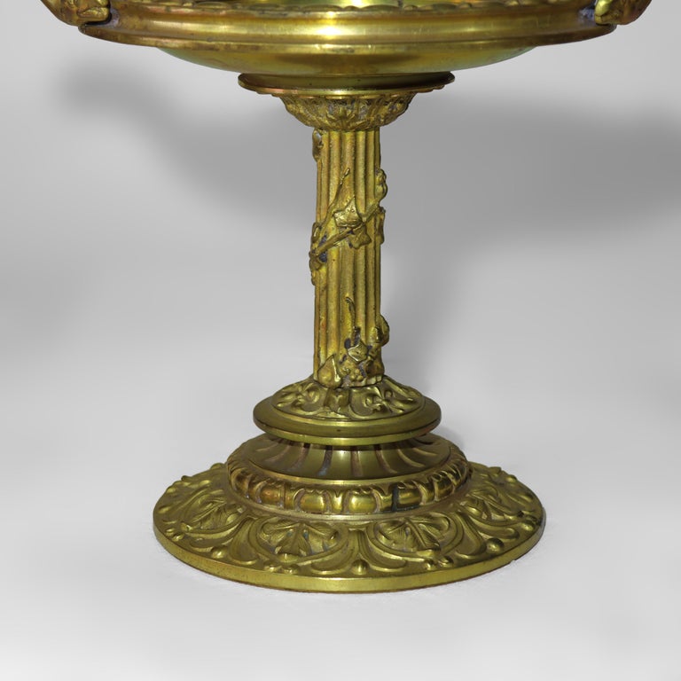 Antique Gilt Bronze Tazza With Fluted Column C1880