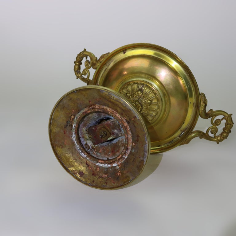 Antique Gilt Bronze Tazza With Fluted Column C1880