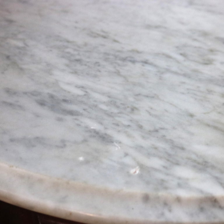 Antique Renaissance Revival Figural Carved Oval Marble Top Parlor Table, c1880