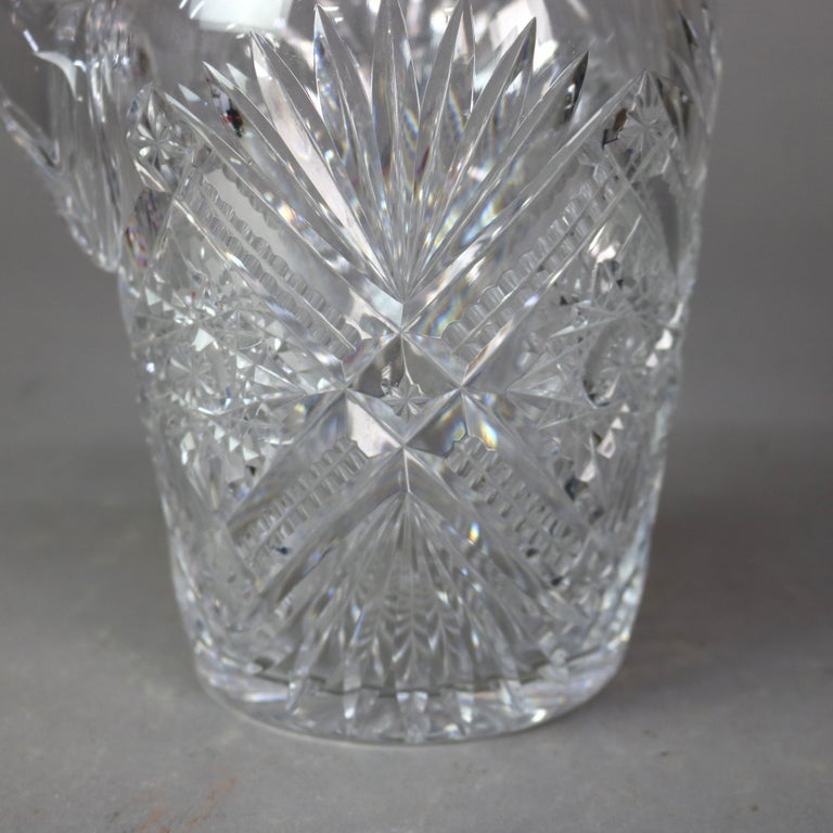 Antique Hawkes School Brilliant Cut Glass Water Pitcher C1890