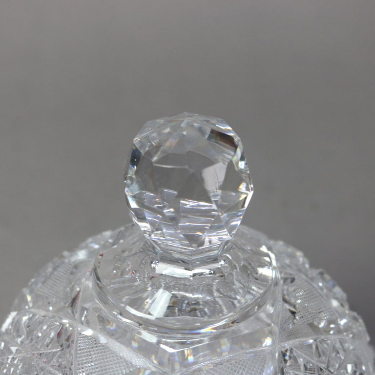 Antique Hawkes School Brilliant Cut Glass Butter Dish C1890