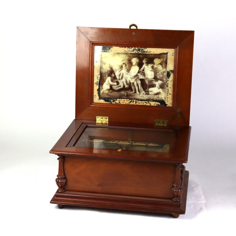 Antique German Shultz Marke Disk Player with Eight Disks C1890
