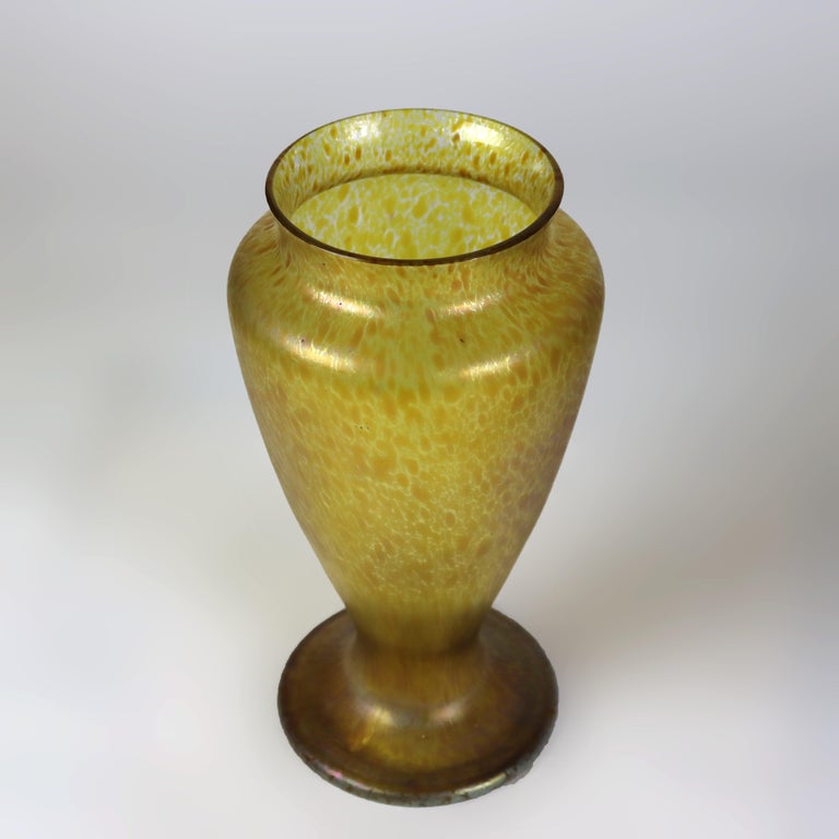 Antique Loetz Art Glass Oil Spot Vase C1930
