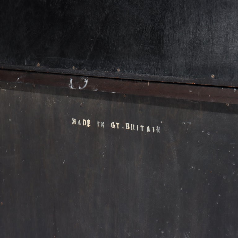 S. Hille & Co. English Ebonized & Gilt Chinoiserie Decorated Cupboard c1930