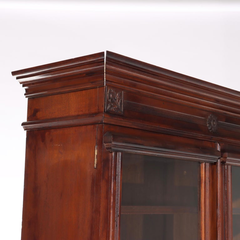 Antique Eastlake Chip Caved Walnut Barrel Roll Cylinder Secretary Desk c1890