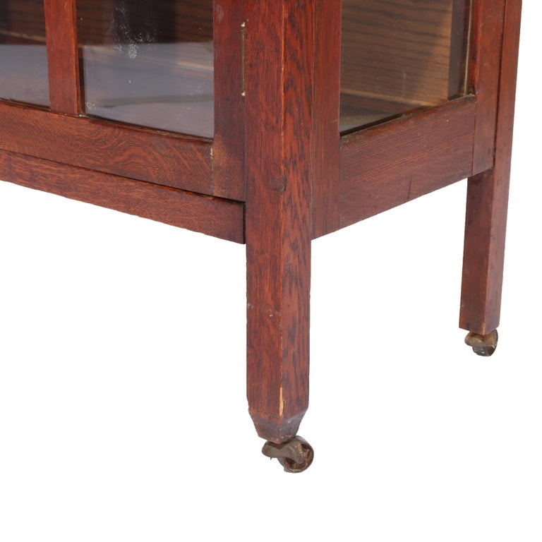 Antique Limbert School Arts & Crafts Oak 2-Door China Cabinet c1920