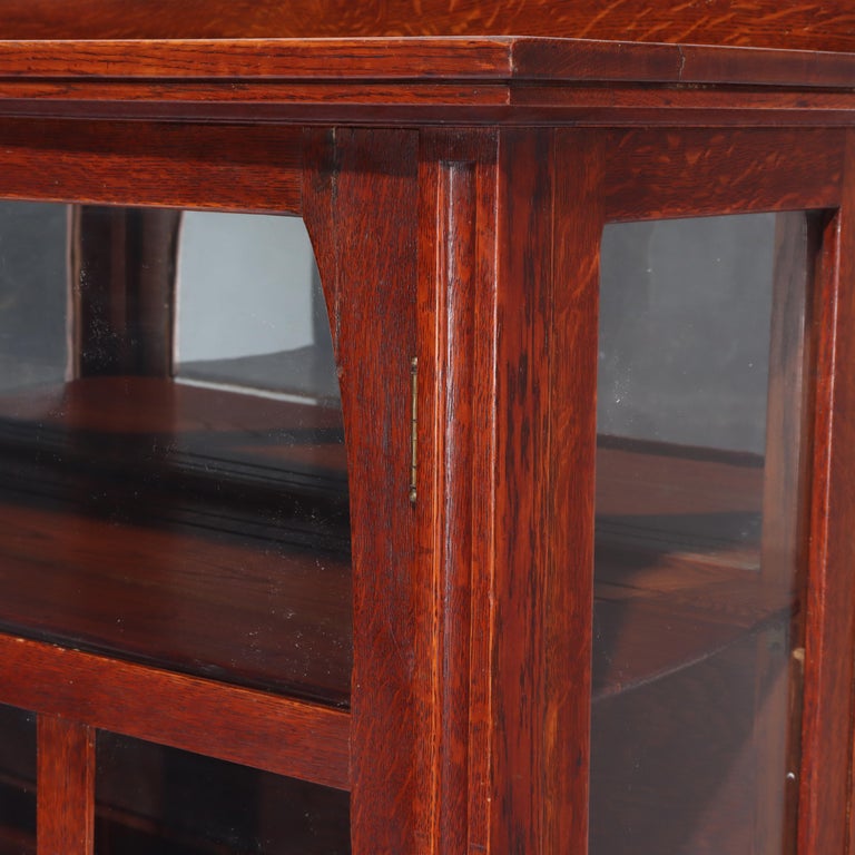 Antique Limbert School Arts & Crafts Oak 2-Door China Cabinet c1920