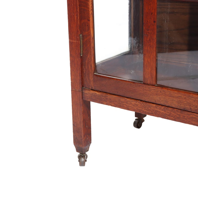 Antique Limbert School Arts & Crafts Oak 2-Door China Cabinet c1920