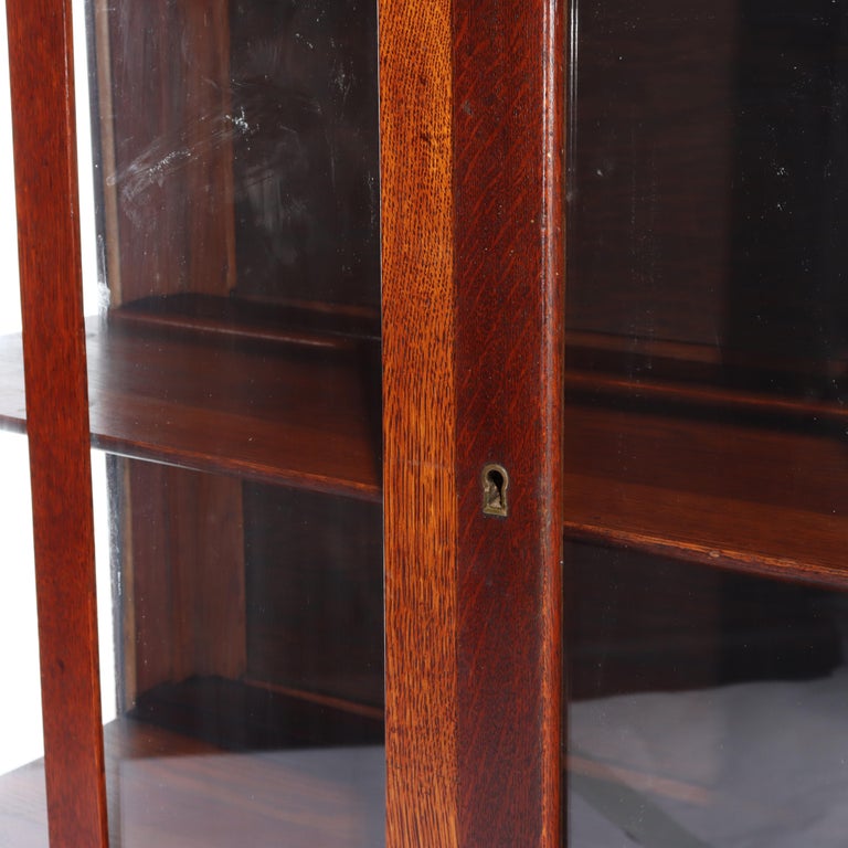 Antique Limbert School Arts & Crafts Oak 2-Door China Cabinet c1920