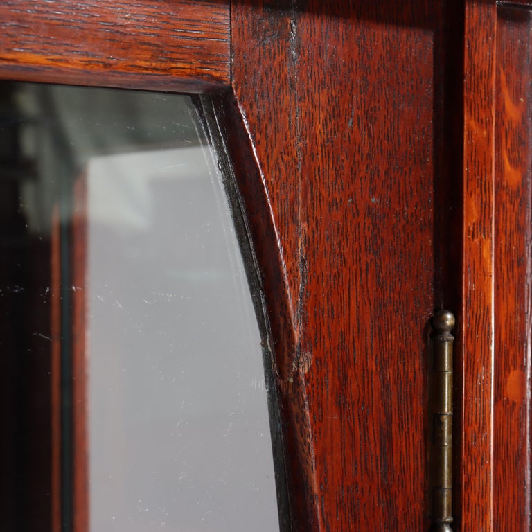 Antique Limbert School Arts & Crafts Oak 2-Door China Cabinet c1920