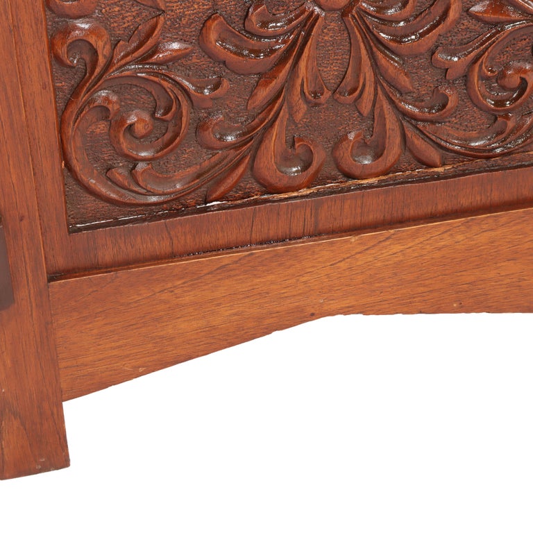 Stickley School Arts & Crafts Carved Mahogany Tall Case Grandfather Clock c1920