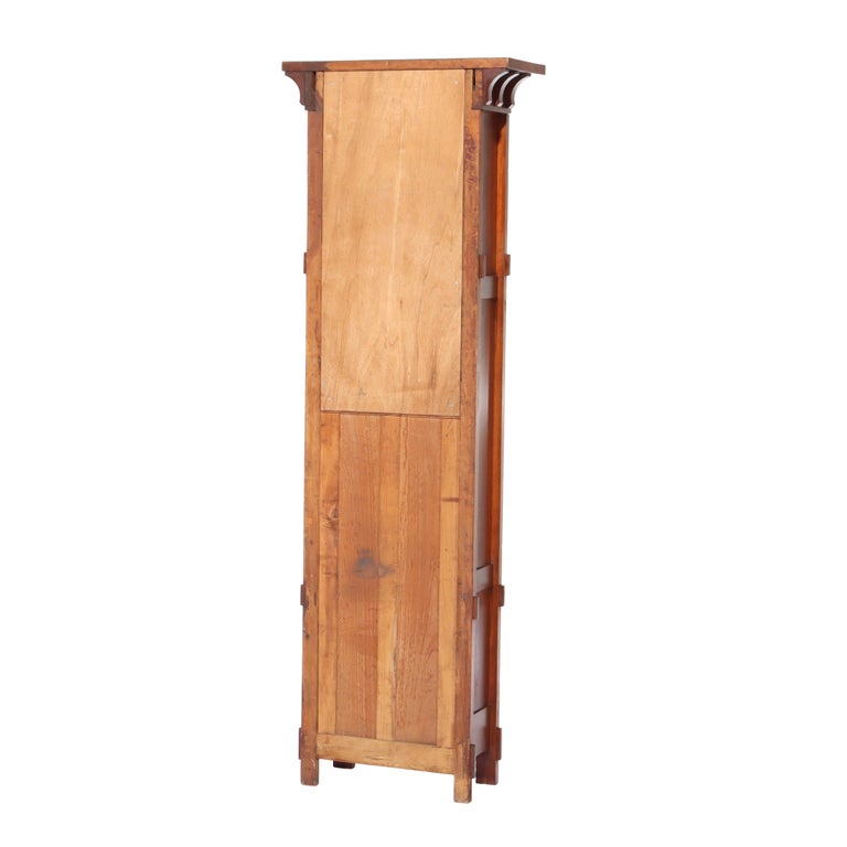 Stickley School Arts & Crafts Carved Mahogany Tall Case Grandfather Clock c1920