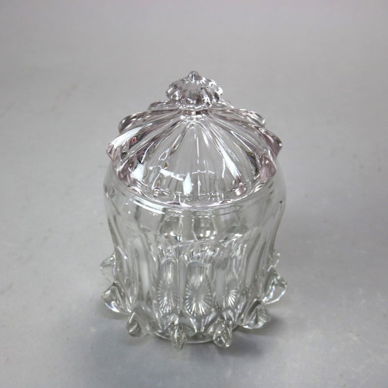 Three Antique Pressed Glass Pieces 19thC