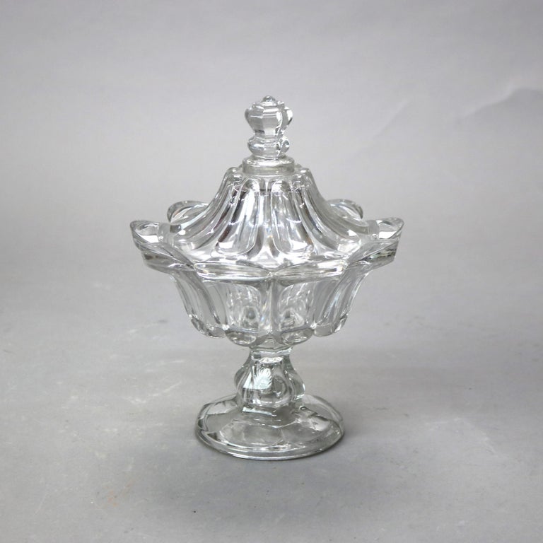 Three Antique Pressed Glass Pieces 19thC
