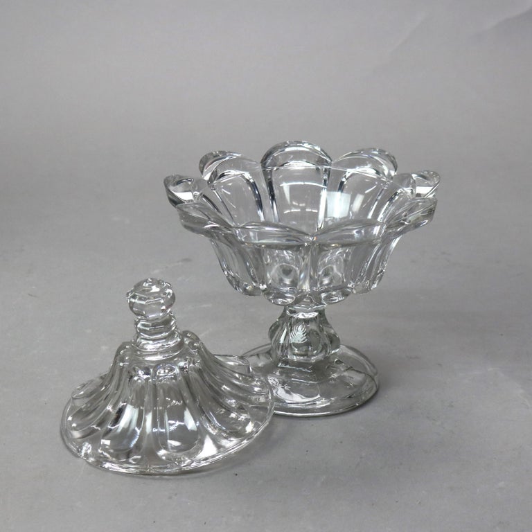 Three Antique Pressed Glass Pieces 19thC