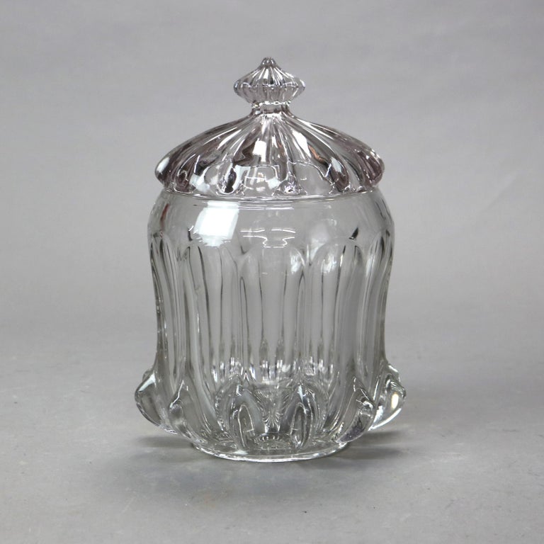 Three Antique Pressed Glass Pieces 19thC